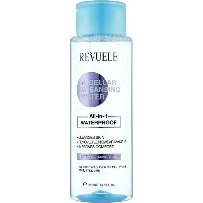 Revuele Micellar Cleansing Water All in 1 for removing waterproof makeup - 400ml | ريفويل مزيل مكياج ميسيلار للمكياج ضد الماء - 400 مل