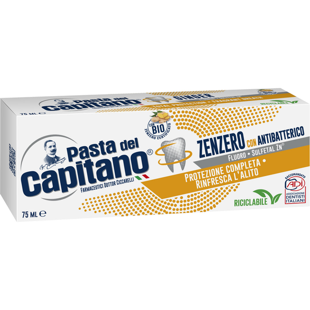 CAPITANO Ginger Antibacterial Toothpaste with Ginger - 75ml | كابيتانو معجون أسنان مضاد للبكتيريا بالزنجبيل - 75 مل