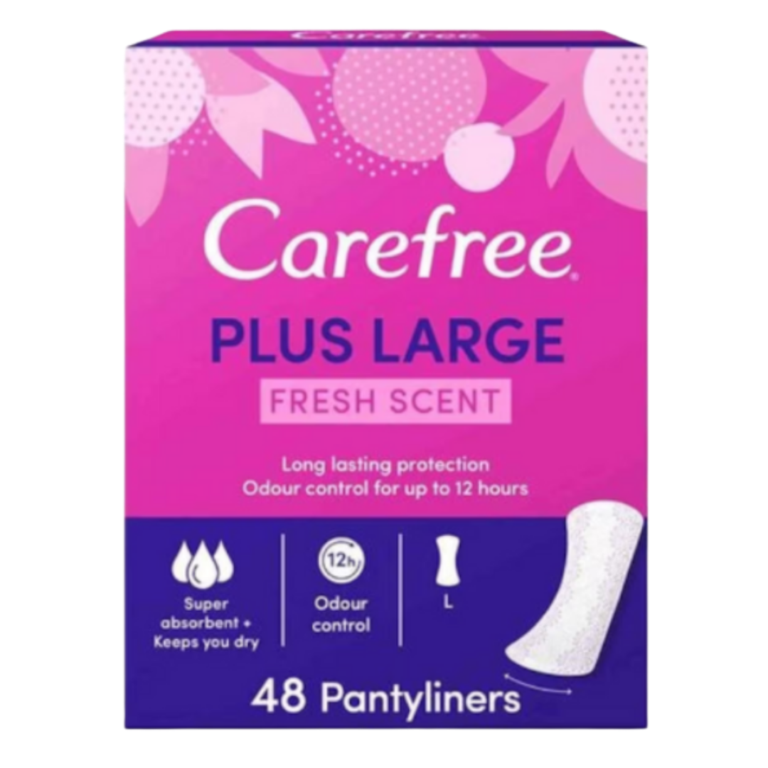 Carefree Plus Large Fresh Scent L - 48pcs | كير فري فوط يومية لارج برائحة منعشة - 48 قطعة