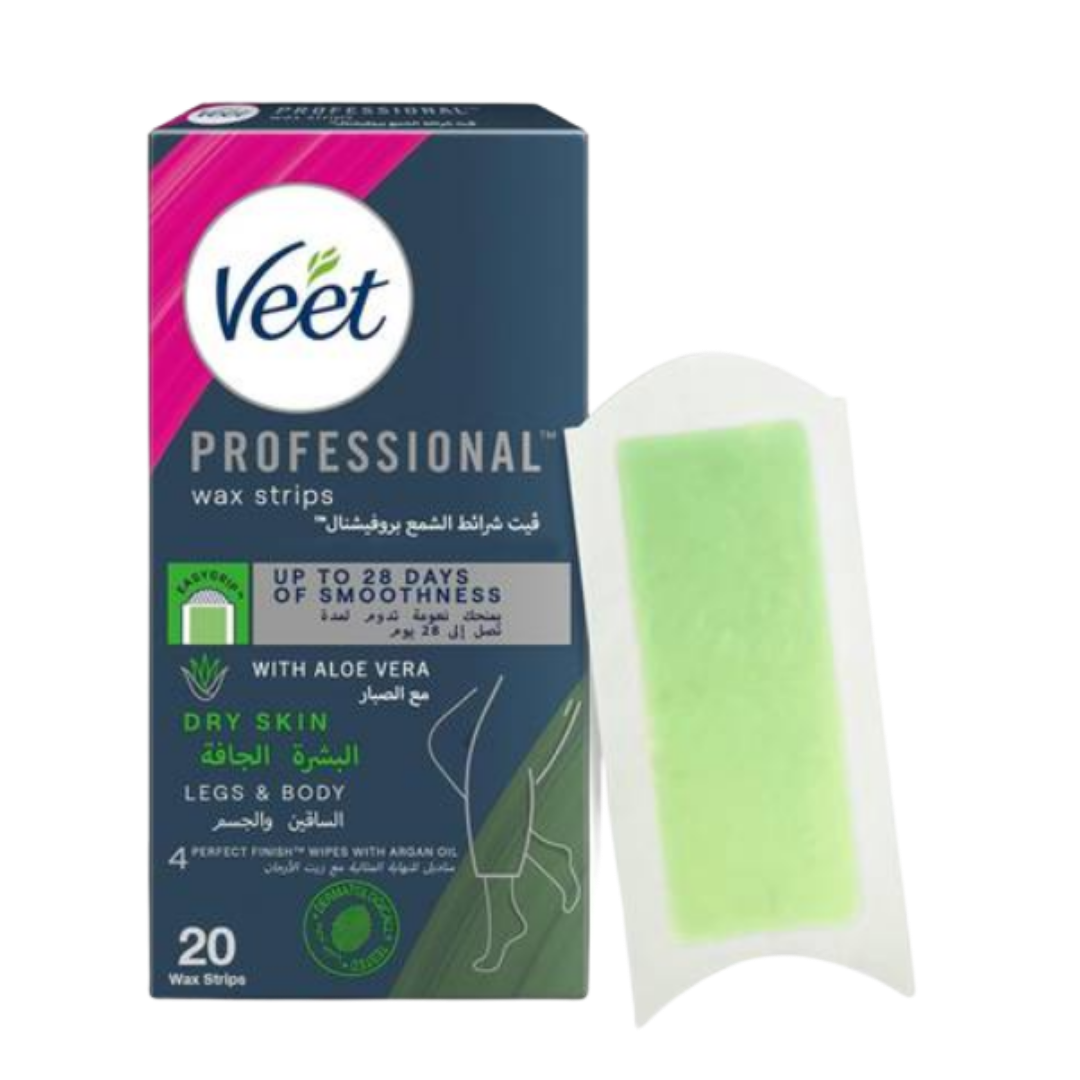 Veet Wax Strips Dry Skin - 20pcs | فيت شرائح الشمع لازالة الشعر - 20 قطعة