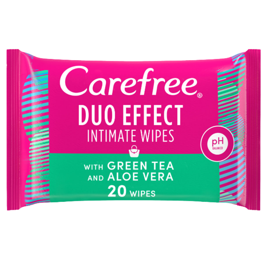 Carefree Duo Effect Intimate Wipes -20pcs | كير فري مناديل للمناطق الحساسة - 20 قطعة
