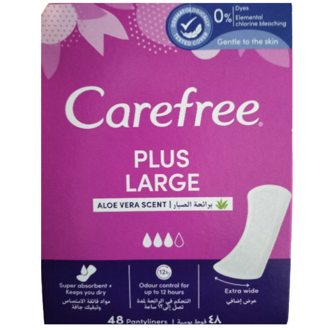 Carefree Plus Large - 48pcs | كير فري فوط يومية بلس لارج - 48 قطعة