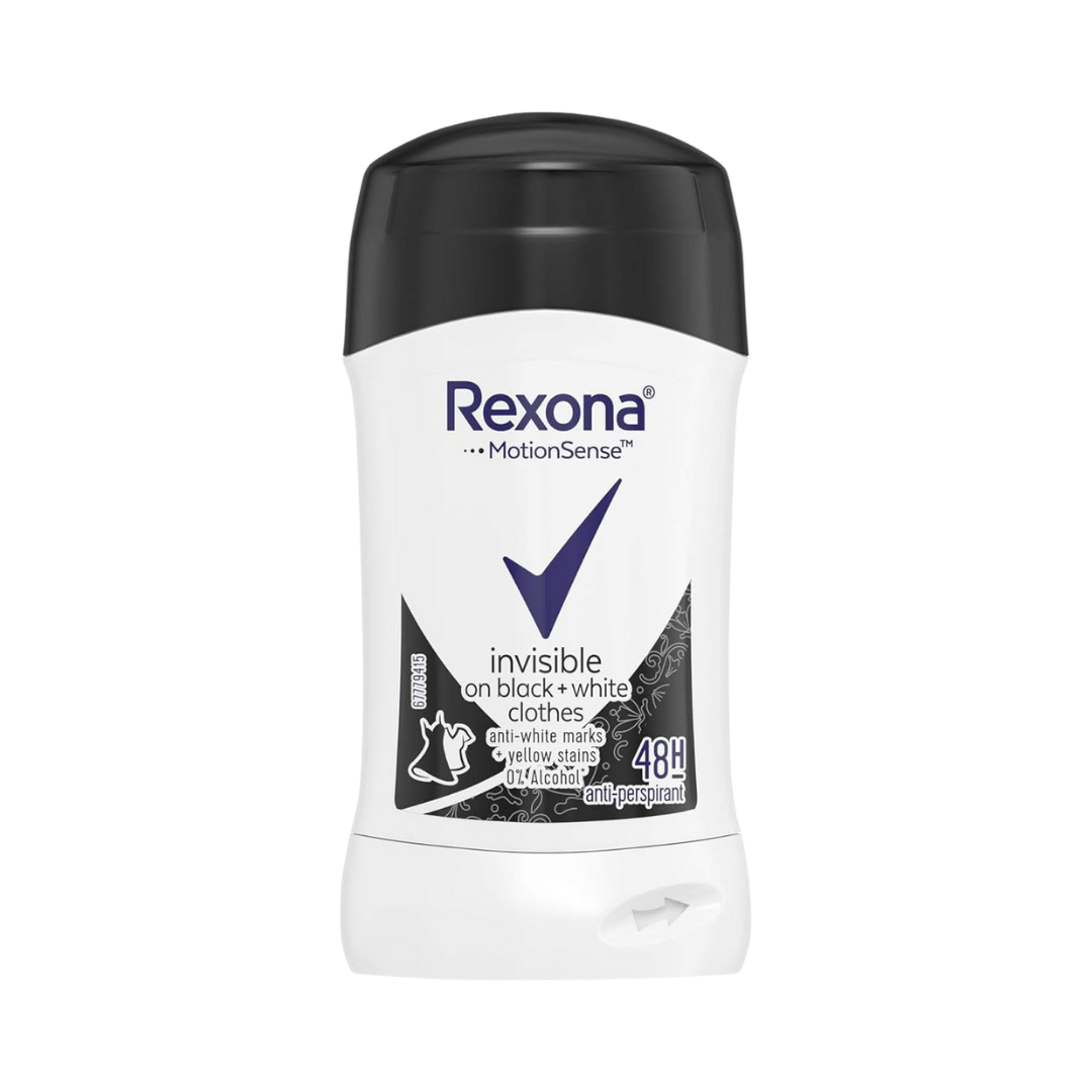 Rexona Invisible Black White for Women - Deodorant Body Stick 48H - 40g | ريكسونا مزيل تعرق لمدة 48 ساعة - 40 غرام