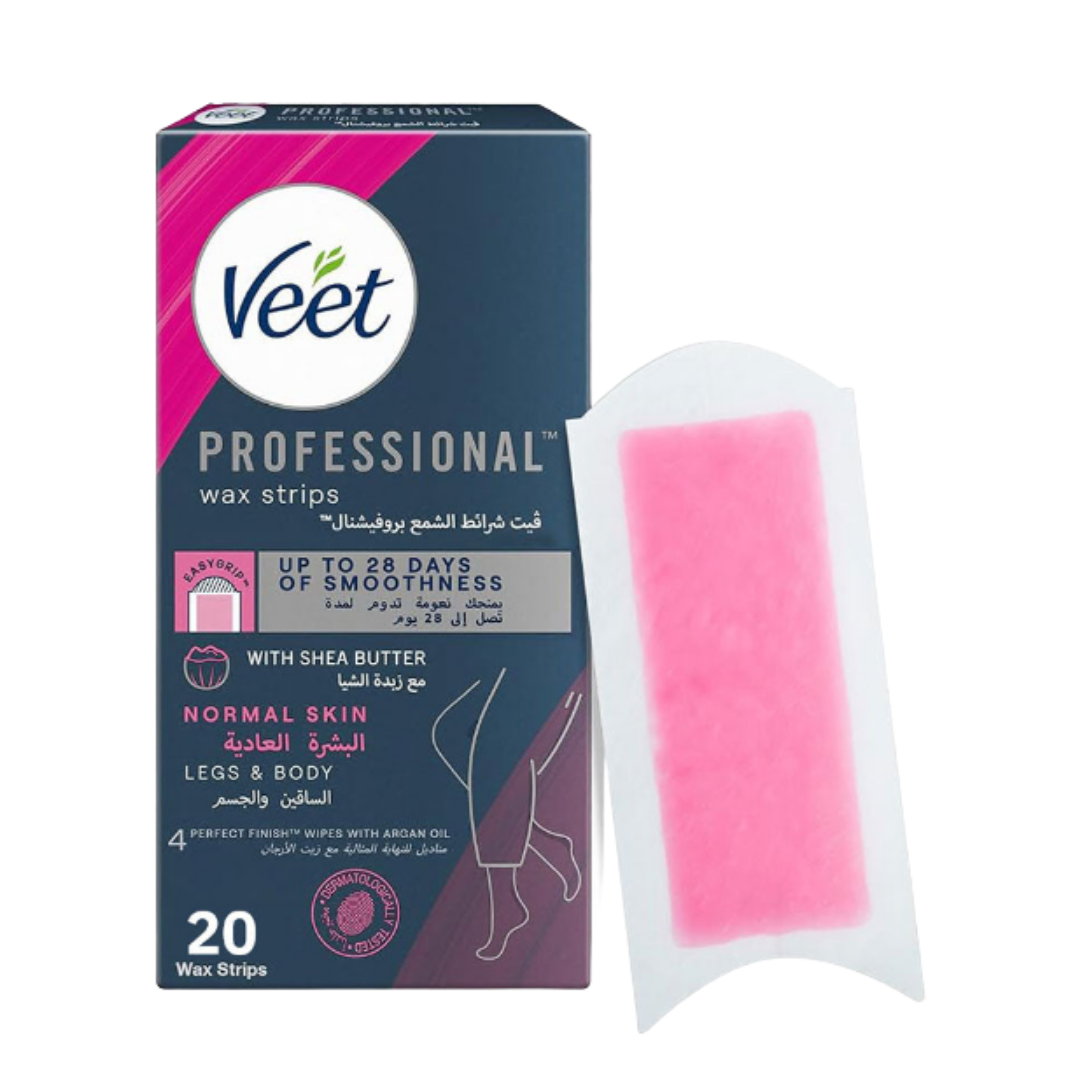 Veet Wax Strips Normal Skin - 20pcs | فيت شرائح الشمع لازالة الشعر - 20 قطعة