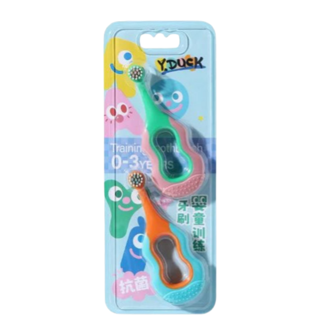 2 toothbrush pieces | فرشاة أسنان تدريبية للأطفال من عمر 0 إلى 3 سنوات