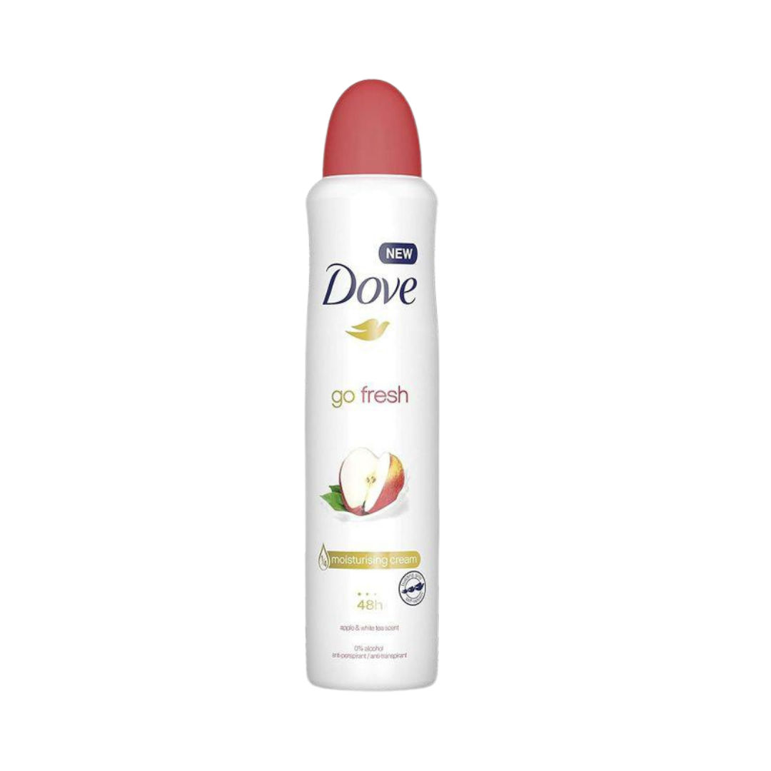 Dove Go Fresh Moisturising Cream Apple & White Tea Scent 48H - 250ml | بخاخ دوف جو فريش كريم مرطب برائحة التفاح والشاي الأبيض – حماية لمدة 48 ساعة – 250 مل