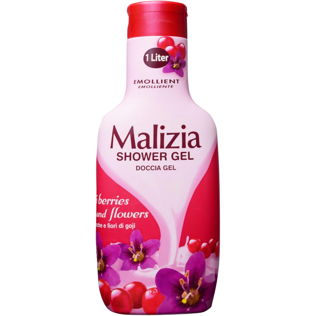 Malizia Goji Berries And Flowers Shower Gel - 1L | ماليزيا جل استحمام بالتوت الأحمر و زهر الجوجي - 1 لتر