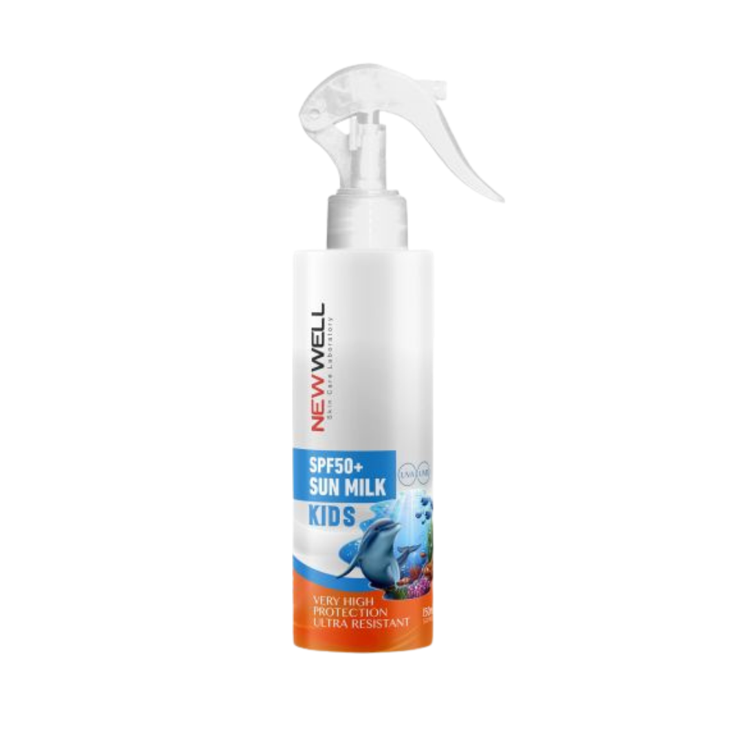 NEW WELL SPF50+ Sun Milk Kids Very High Protection - 150ml | نيو ويل حليب واقي الشمس للأطفال spf50+ - 150 مل
