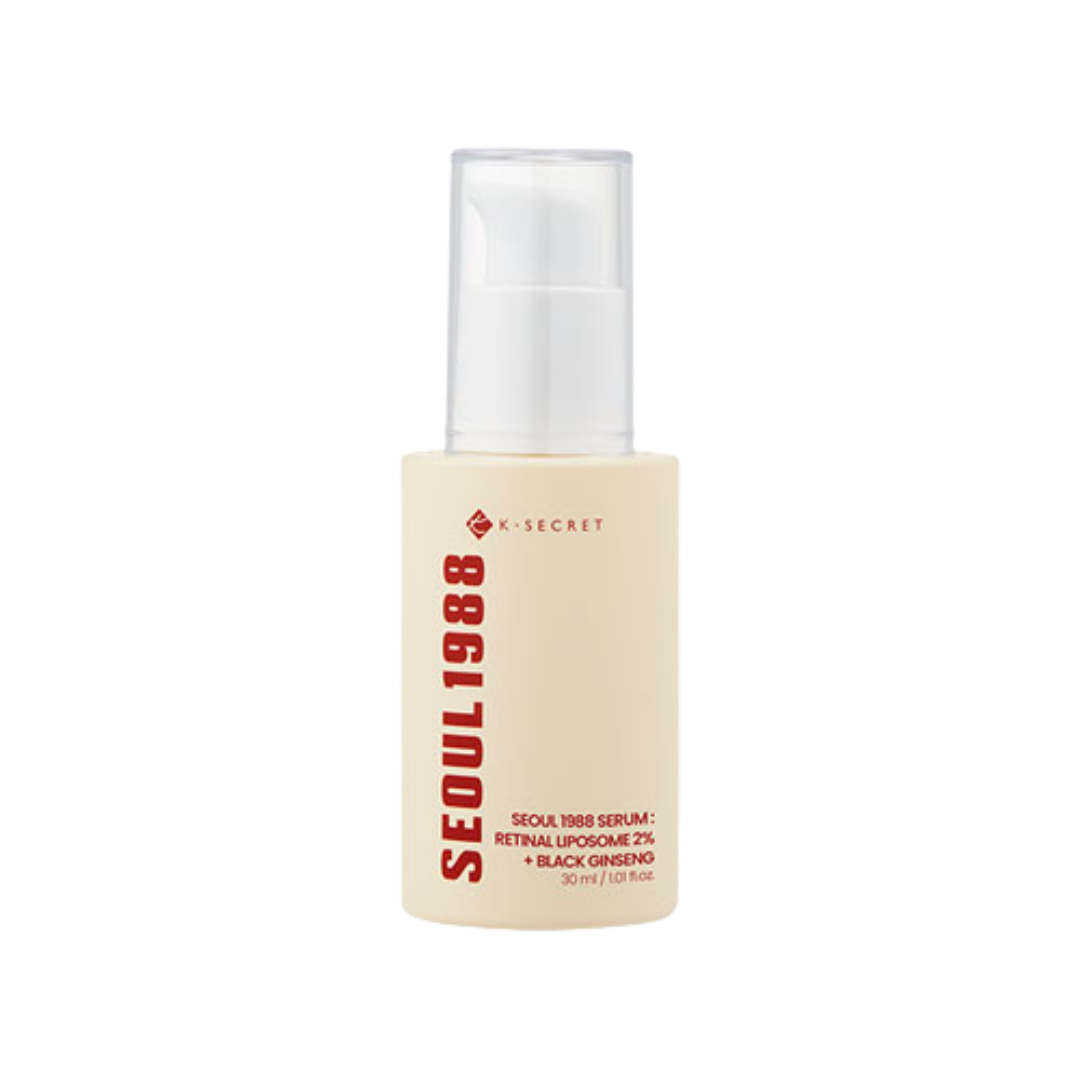 K - SECRET Seoul 1988 Serum: Retinal Liposome 2% + Black Ginseng - 30ml | ك سيكريت سيروم ريتينال وجينسينغ - 30 مل