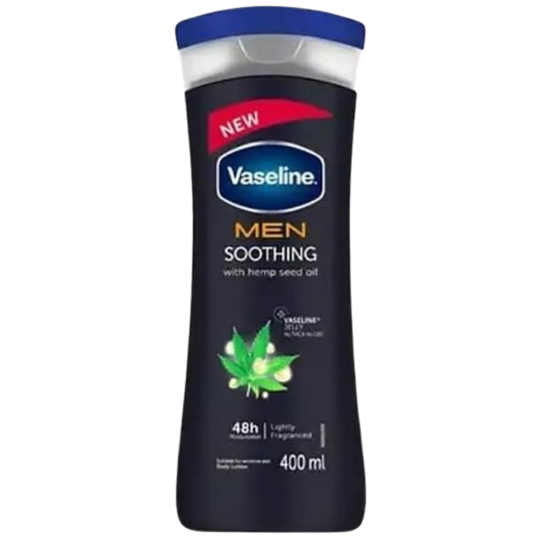VASELINE Men Soothing With Hemp Seed Oil - 400ml | فازلين لوشن للجسم للرجال بزيت بذور القنب - 400 مل