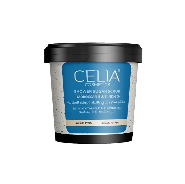 CELIA foaming sugar scrub with Moroccan indigo - 600g | سيليا مقشر السكر الرغوي للجسم - 600 غرام