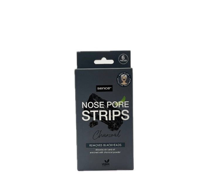Sence Beauty nose pore strips charcoal - 6pcs | سينس بيوتي شرائط أنفية - 6 قطع
