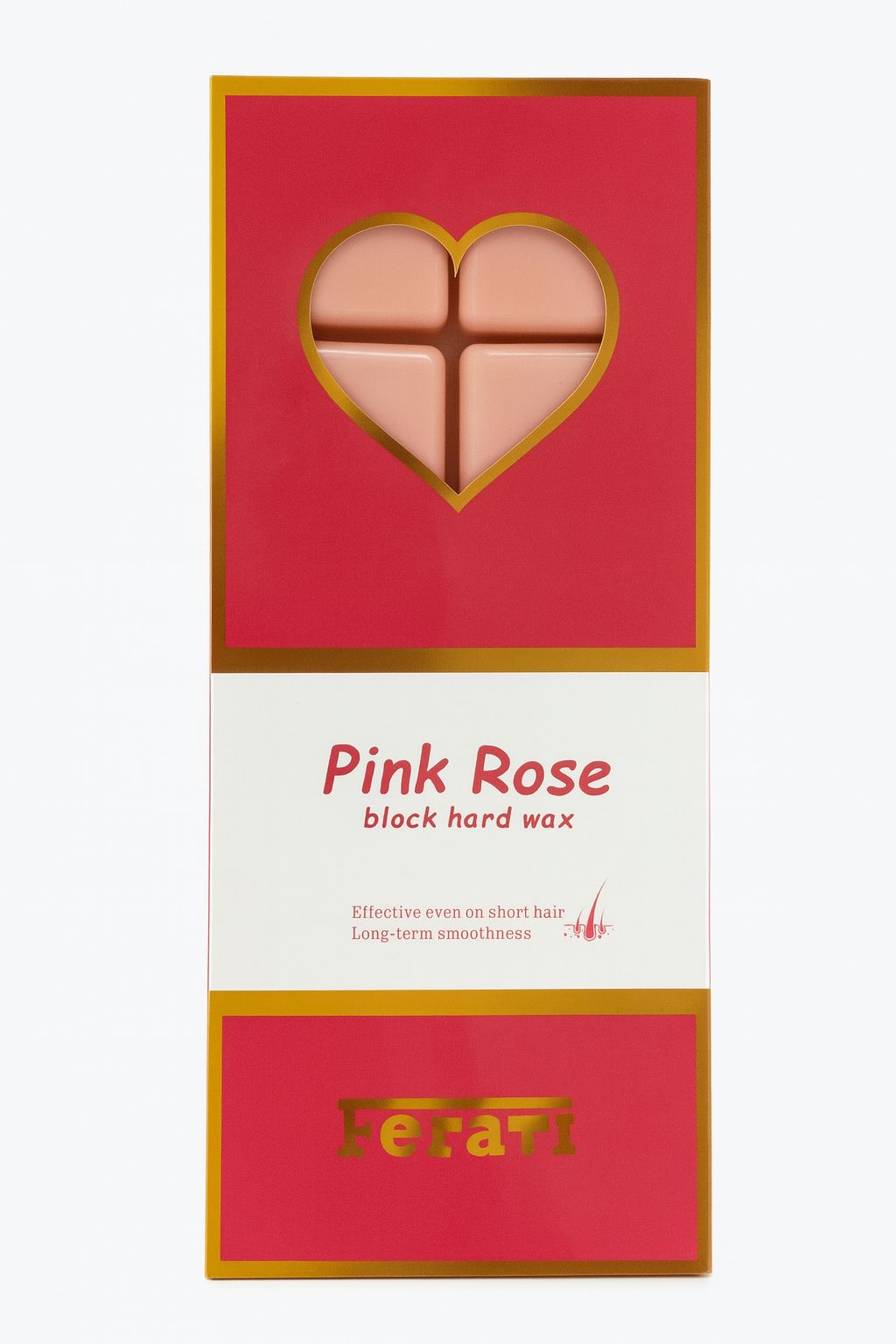 Ferati Pink Rose Block Hard Wax - 500g| فيراتي شرائح شمع لازالة الشعر -500غرام