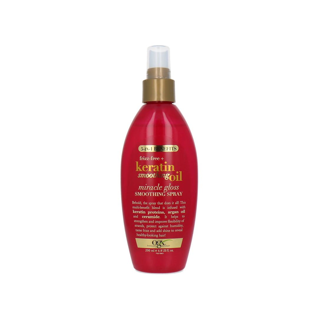 OGX Frizz-Free + Keratin Smoothing Oil - 200ml | او جي اكس زيت للشعر المجعد بالكيراتين - 200 مل