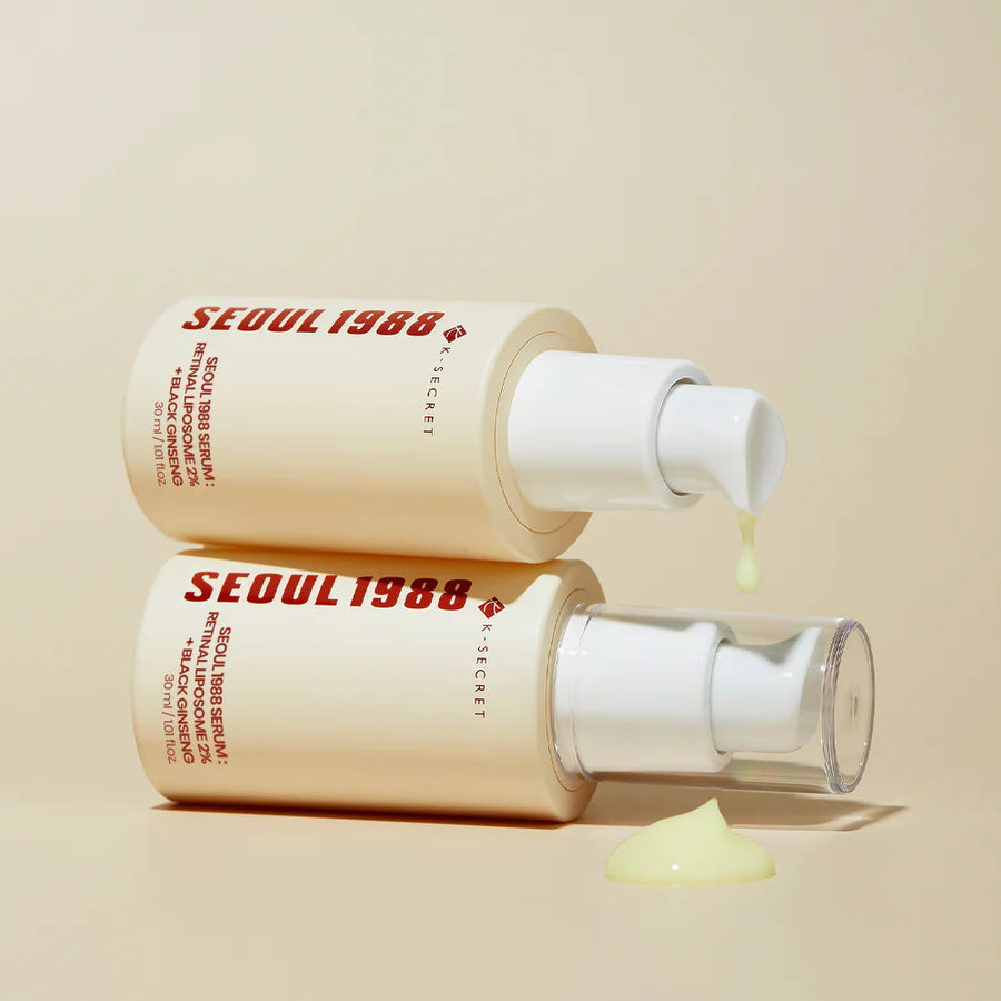 K - SECRET Seoul 1988 Serum: Retinal Liposome 2% + Black Ginseng - 30ml | ك سيكريت سيروم ريتينال وجينسينغ - 30 مل
