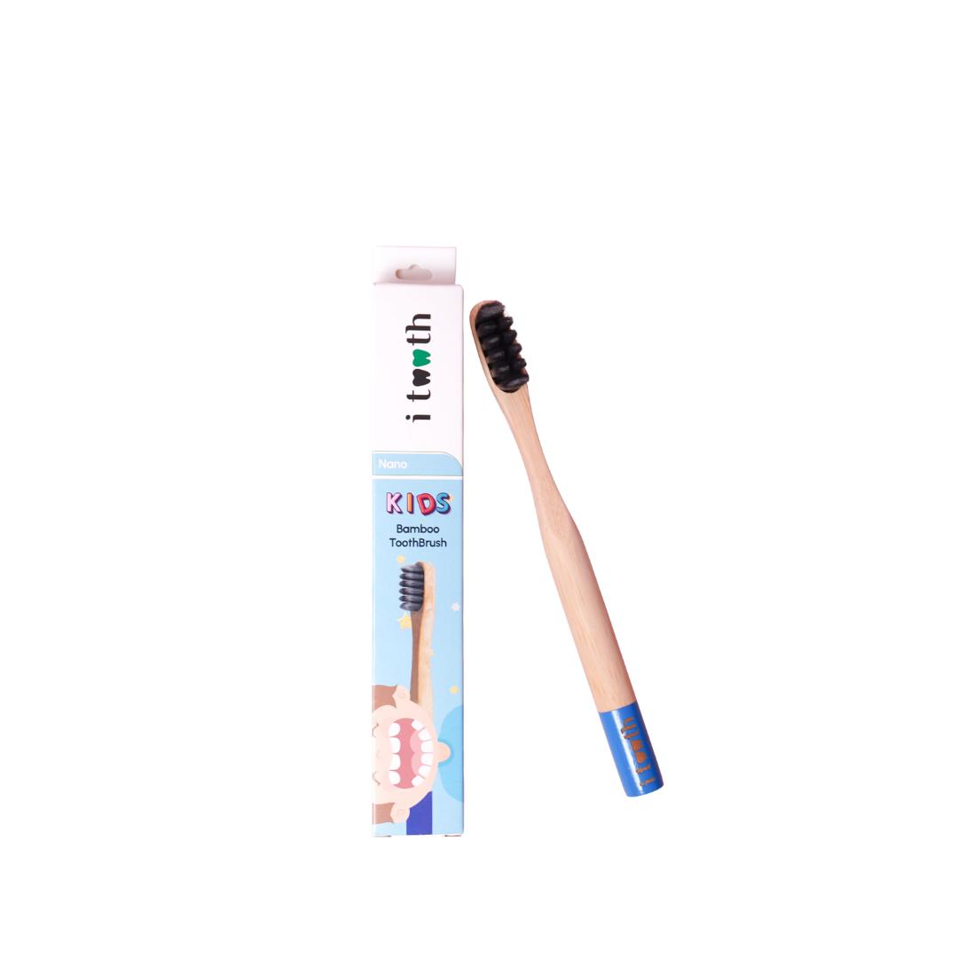 Kids Bamboo Toothbrush Blue