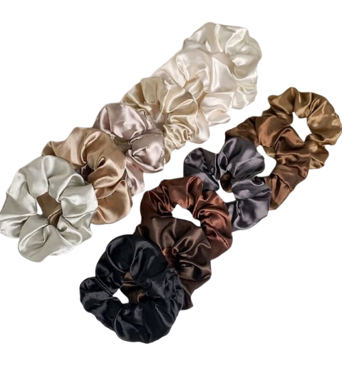Satin Hair Ties - 12Pcs | مطاطات شعر ستان - 12 قطعة