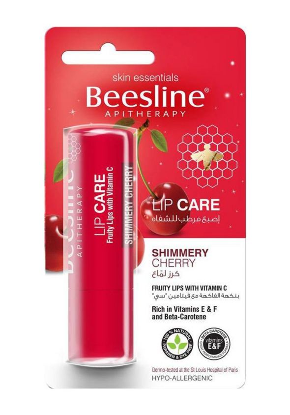 Beesline Lip Care - Shimmery Cherry - 4g |بيزلين مرطب الشفاه - الكرز اللامع - 4 غرام