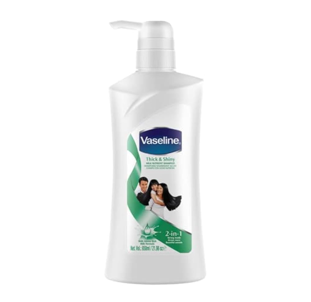 VASELINE Thick & Shiny Milk Nutrient Shampoo - 650ml | فازلين شامبو مغذي للشعر - 650 مل