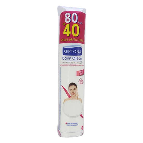 SEPTONA Cotton Pads Extra Soft - 120pcs | سيبتونا وسائد قطنية - ١٢٠ قطعة