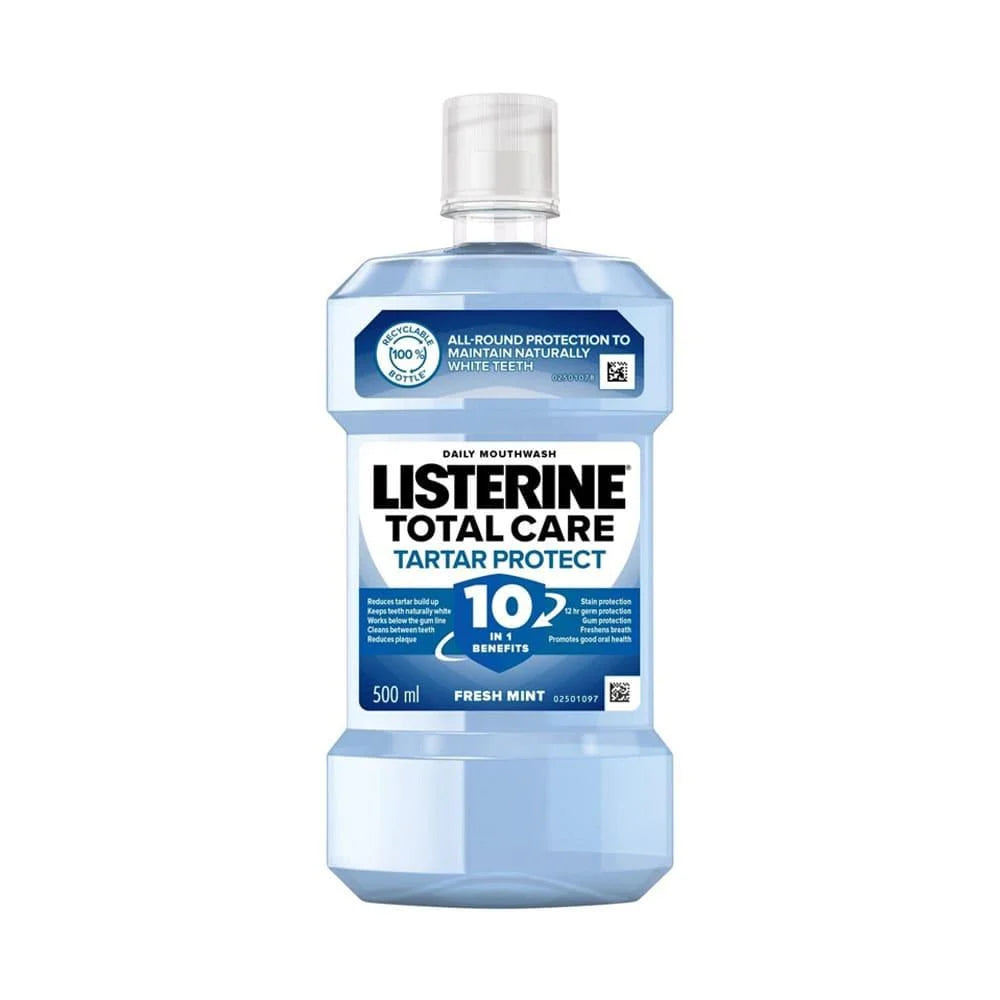 Listerine Total Care Tartar Protect Fresh Mint - 500ml | ليسترين غسول فم لمكافحة الجير - 500 مل