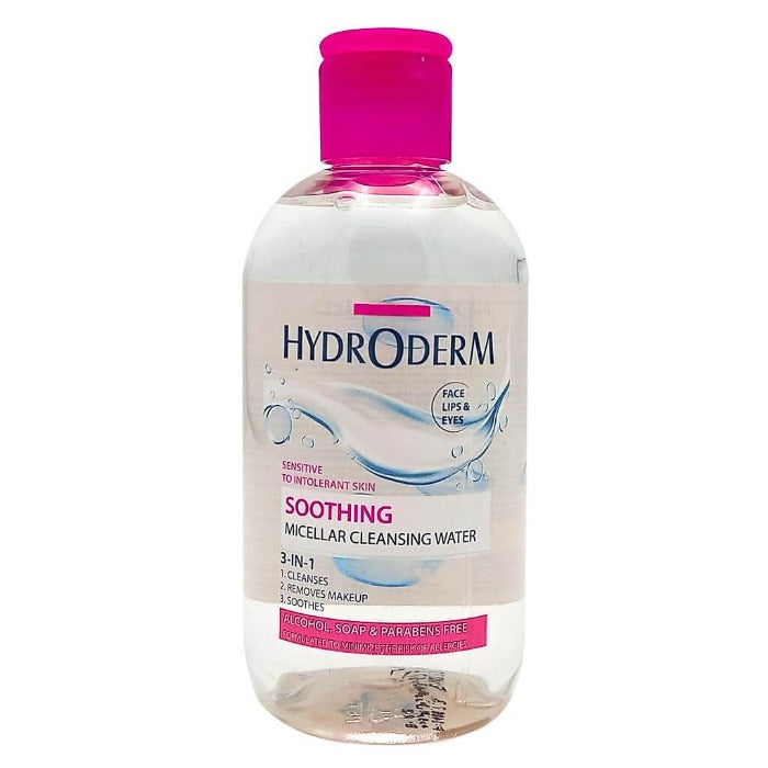 HYDRODERM Micellar Water 3 in 1 Soothing for sensitive skin | هيدروديرم مزيل مكياج ميسيلار 3 في 1 للبشرة الحساسة
