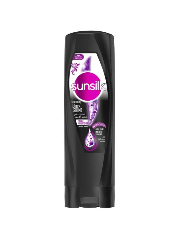 Sunsilk Stunning Black Shine Conditionder - 350ml | صانسيلك بلسم للشعر بلاك شاين - 350 مل