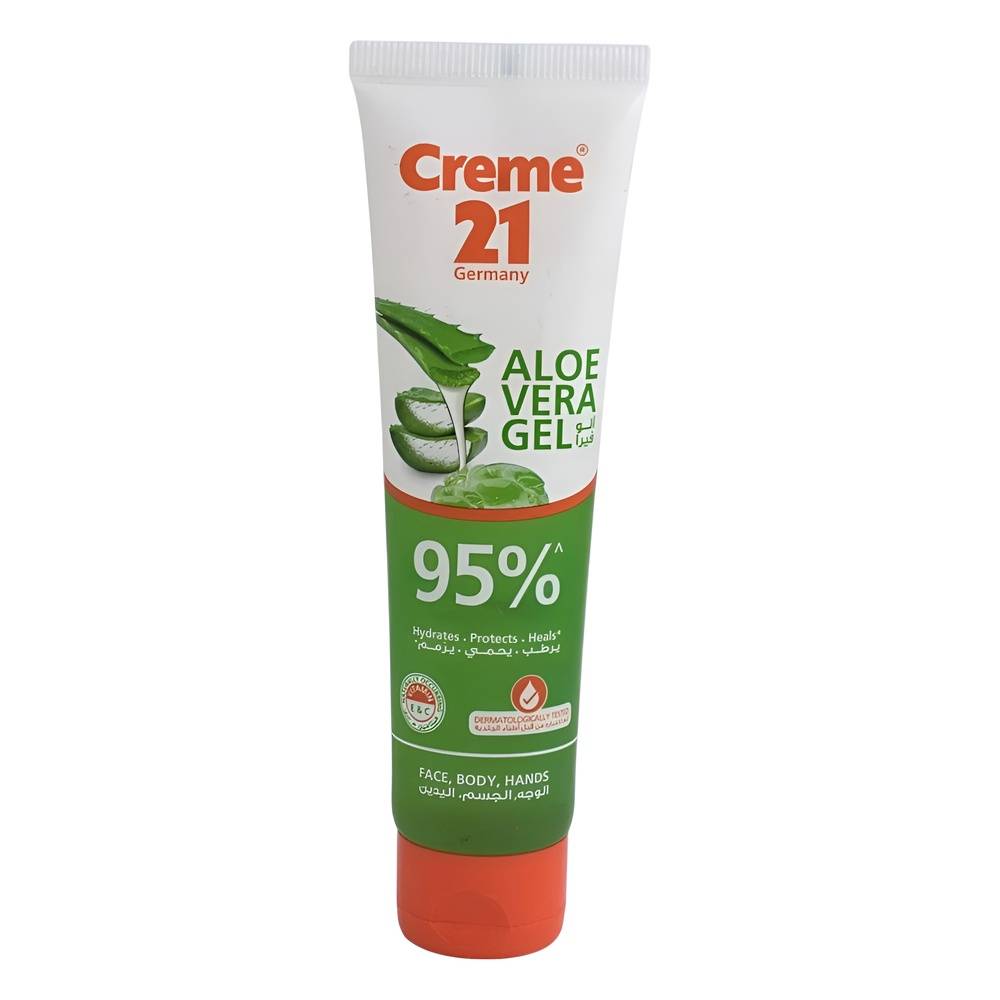 Creme21 Germany Aloe Vera Gel 95% - 100ml | كريمي 21 جيرمني جيل الالوفيرا للشعر والبشرة -100 مل