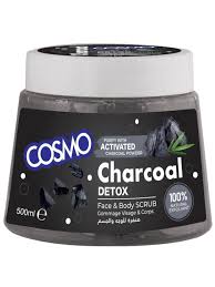 COSMO Charcoal Detox Face & Body Scrub - 500ml | كوزمو مقشر للوجه و الجسم بالفحم النشط - 500 مل