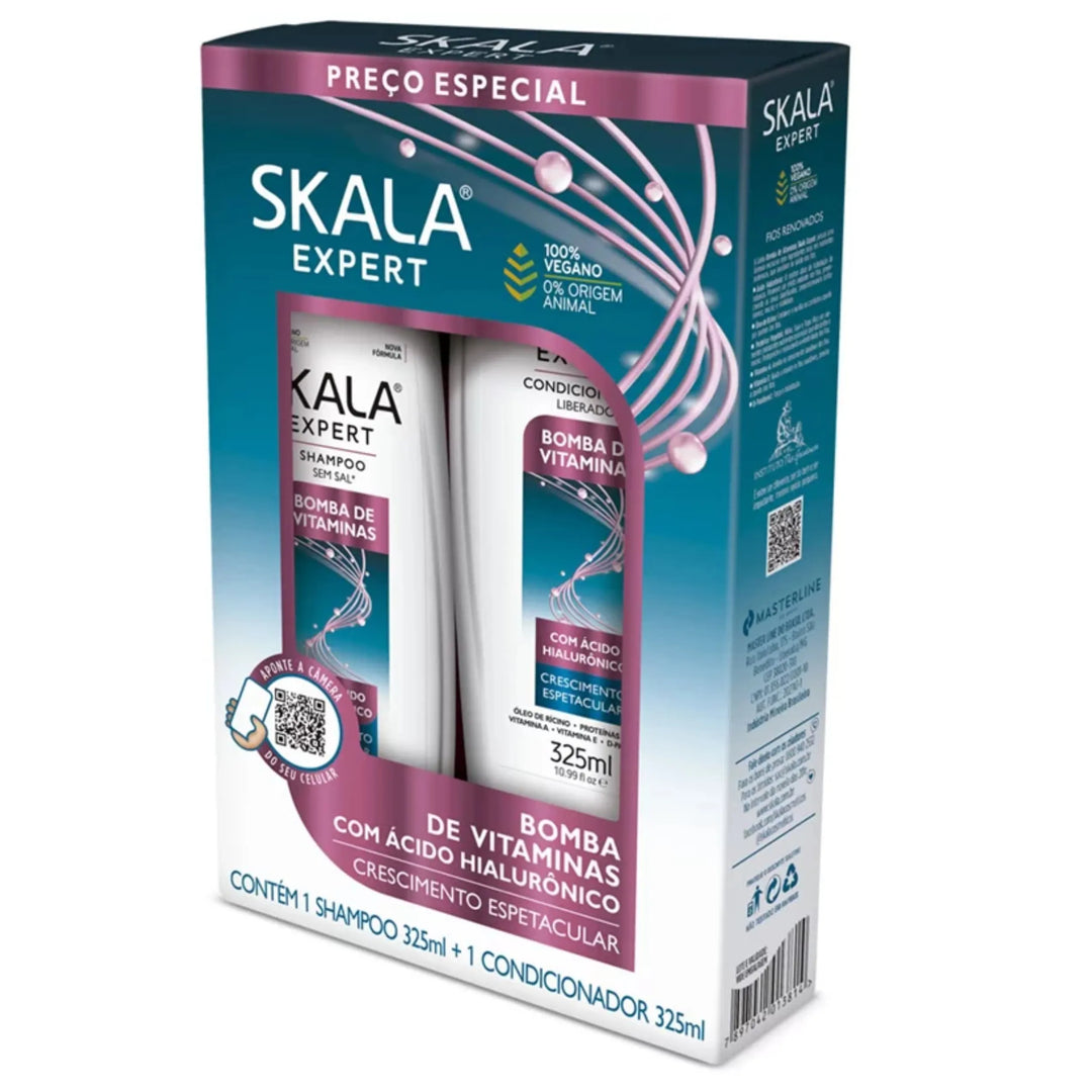 SKALA Shampoo & Condicionador Bomba Vitaminas - 325x325ml | سكالا شامبو و بلسم معزز بالفيتامينات - 325x325 مل