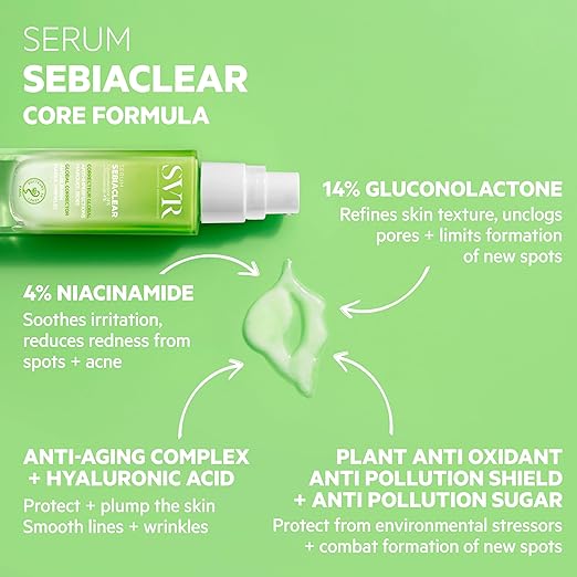 SVR Sebiaclear Serum Correcteur - 30ml | اس في ار سيبياكلير سيروم مصحح كلي للوجه - 30 مل