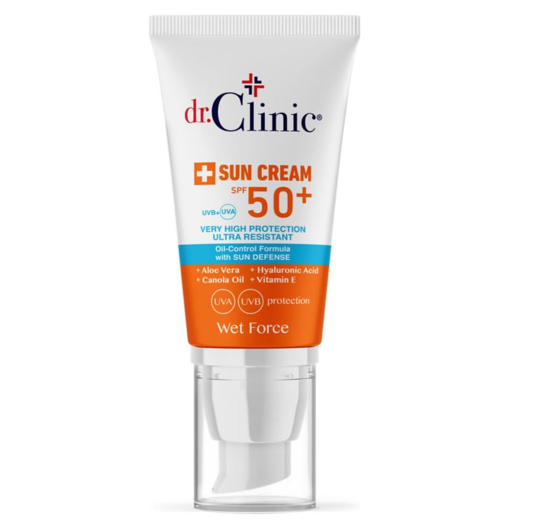 dr.Clinic Sun Cream Spf50+ Very High Protecion Ultra Resistant - 50ml | دكتور كلينك كريم واقي شمسي مقاوم للماء spf50+ - 50 مل