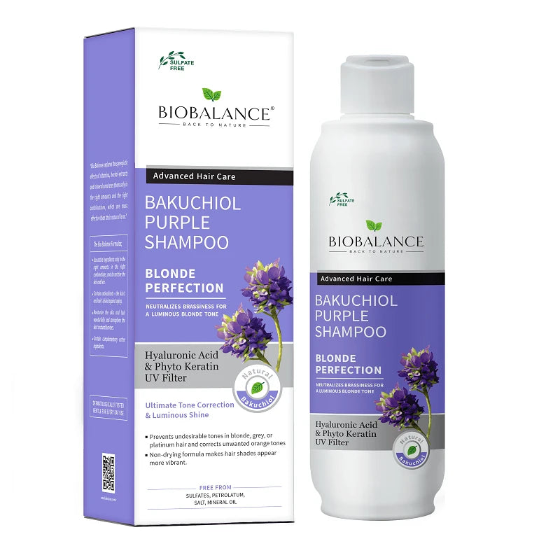 BIO BALANCE Bakuchiol Purple Shampoo - 330ml | بايو بالانس شامبو الباكوشيول للشعر السلفر والبلاتيني - 330 مل