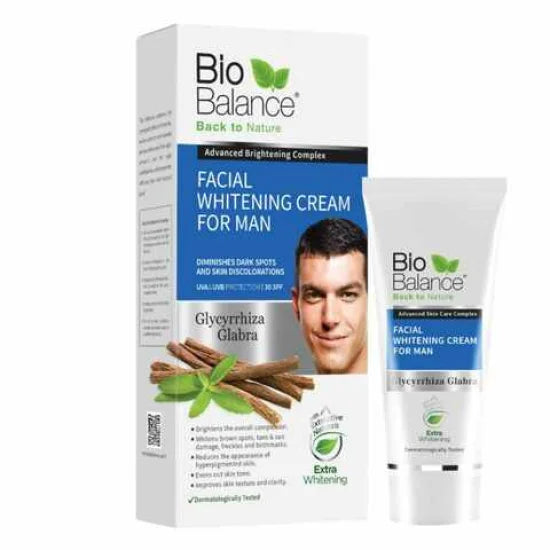 BIO BALANCE Facial Whitening Cream For Men - 60ml | بايو بالانس كريم مفتح للوجه للرجال مع واقي شمس - 60 مل