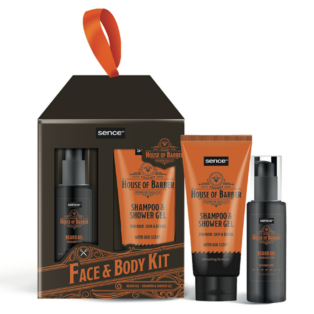 Sence Beauty Collection Giftset For Men House Of Barber - 2pcs | سينس بيوتي مجموعة العناية بالوجه والجسم للرجال - 2 قطعة