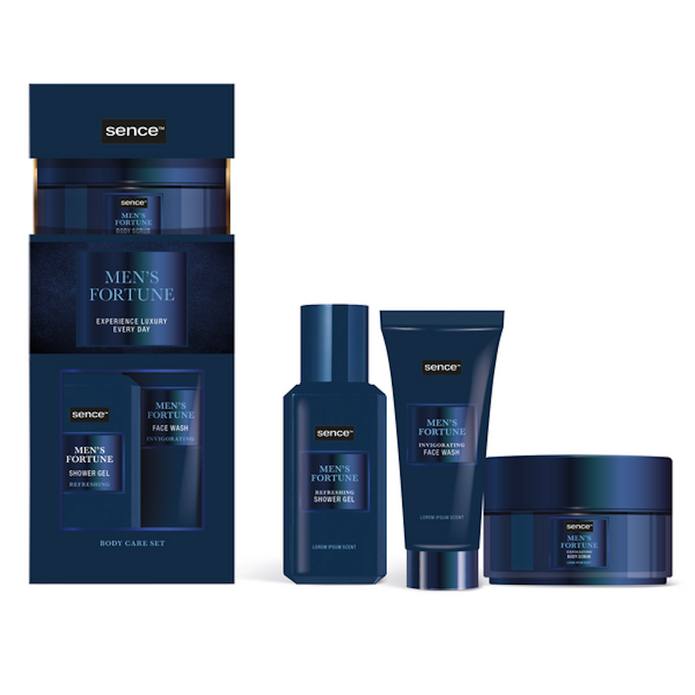 Sence Beauty Collection Giftset For Men Good Fortune - 3pcs - 75mlx150mlx125g | سينس بيوتي مجموعة العناية بالرجل - 3 قطع