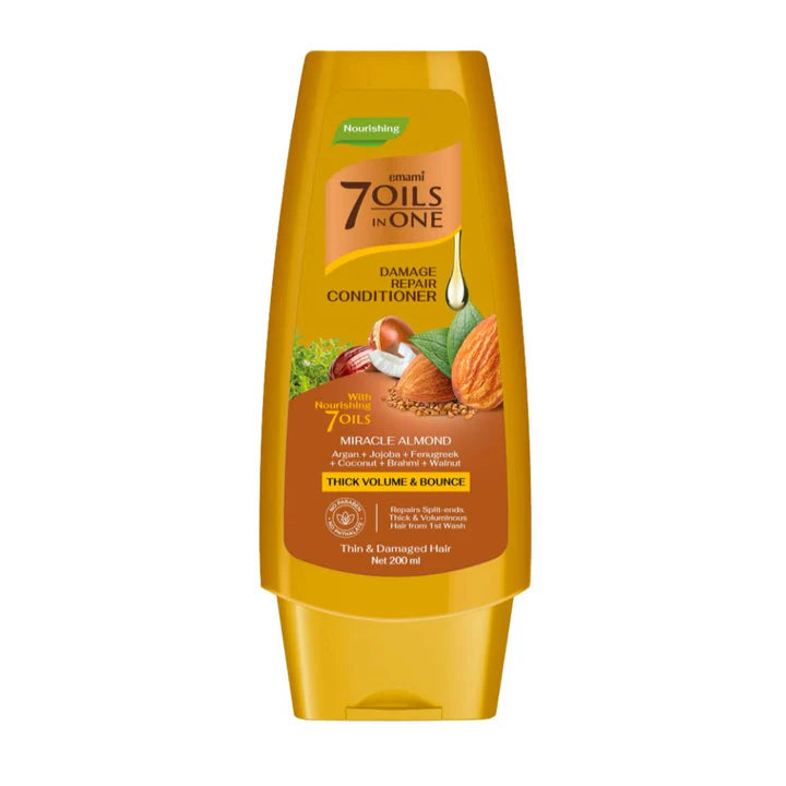 Emami 7 Oils in One One Damage Repair Conditioner Miracle Almond - 400ml | امامي بلسم الترميم للشعر المتضرر بزيت اللوز - 400 مل