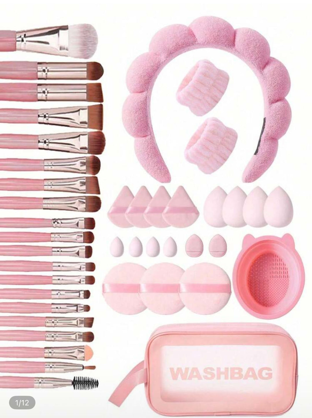 Bag set with makeup departments | طقم فرش مكياج وإكسسوارات متكامل