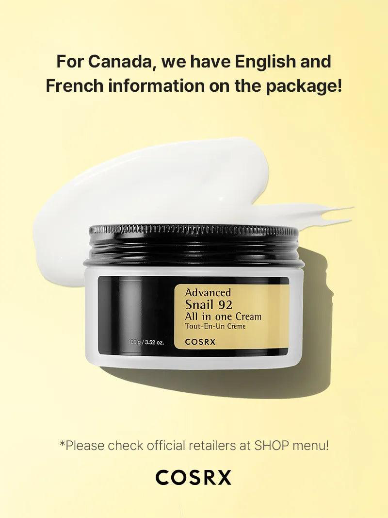 Cosrx Advanced Snail 92 All in one Cream - 100 ml |  100 مل - كوزركس كريم ترطيب موسين الحلزون 92