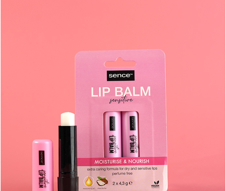Sence Beauty Lip Balm Twin Pack Sensitive 2x4.3g | سينس بيوتي مرطب الشفاه  2×4.3 غرام