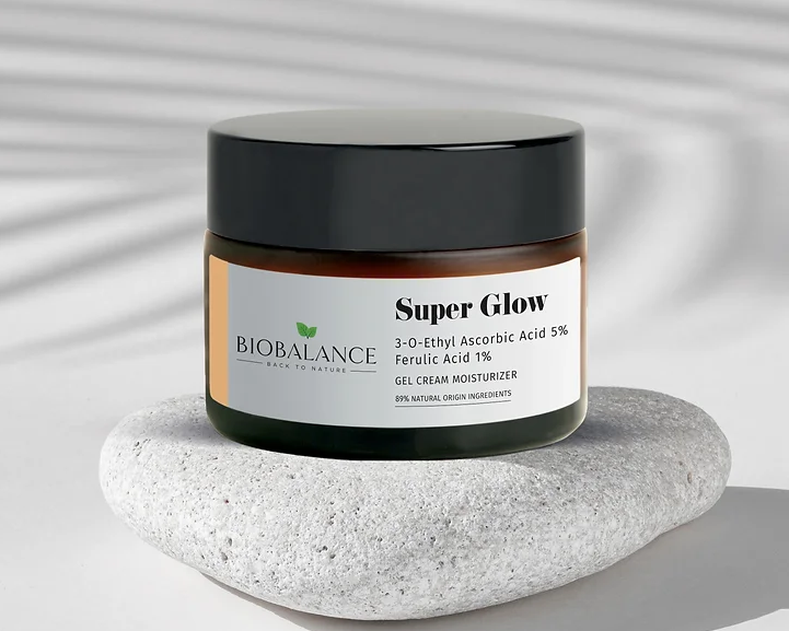 Bio Balance Super Glow Brightening cream-gel with Ascorbic Acid 5% + Ferulic Acid 1% -  50ml | بايو بالانس كريم التفتيح و النضارة مع فيتامين سي - 50 مل