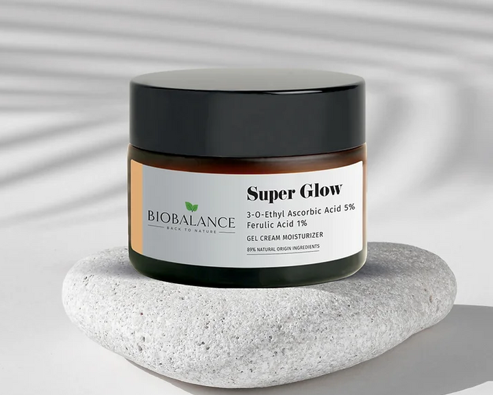 Bio Balance Super Glow Brightening cream-gel with Ascorbic Acid 5% + Ferulic Acid 1% -  50ml | بايو بالانس كريم التفتيح و النضارة مع فيتامين سي - 50 مل