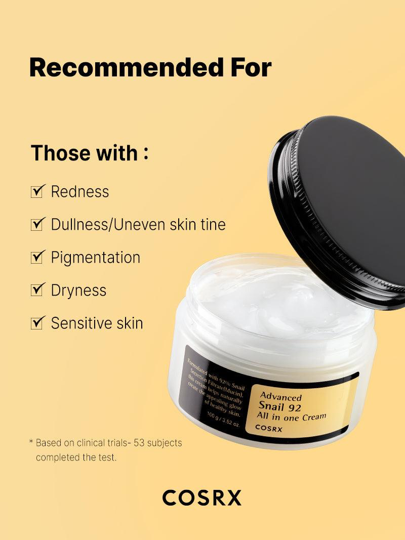 Cosrx Advanced Snail 92 All in one Cream - 100 ml |  100 مل - كوزركس كريم ترطيب موسين الحلزون 92