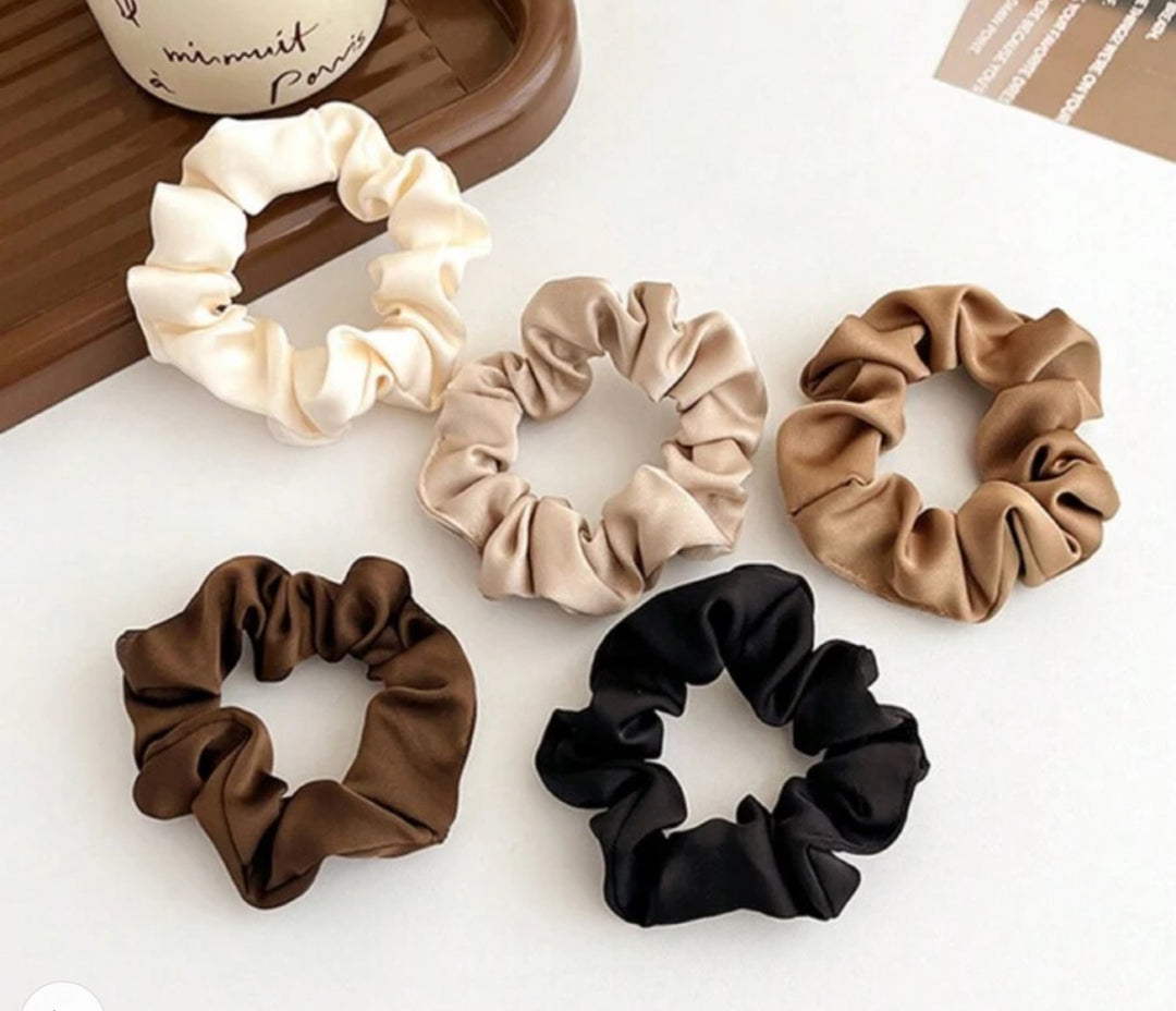 Satin Hair Ties - 5pcs | ربطات شعر حريرية - 5 قطع