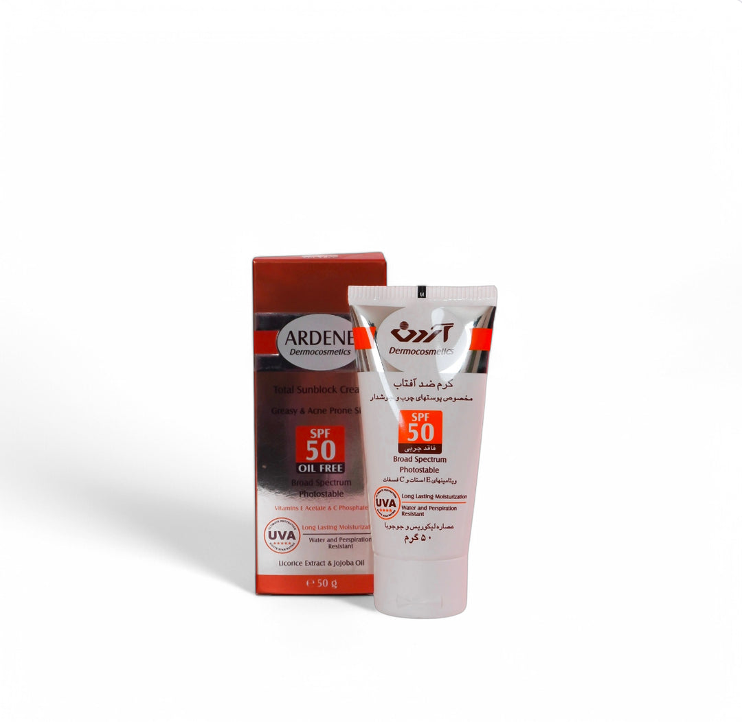 Ardene Oil Free Tinted Sunblock Cream SPF 50 - 50g | اردن واقي شمسي ملون خالي من الزيوت spf50 - 50 غرام