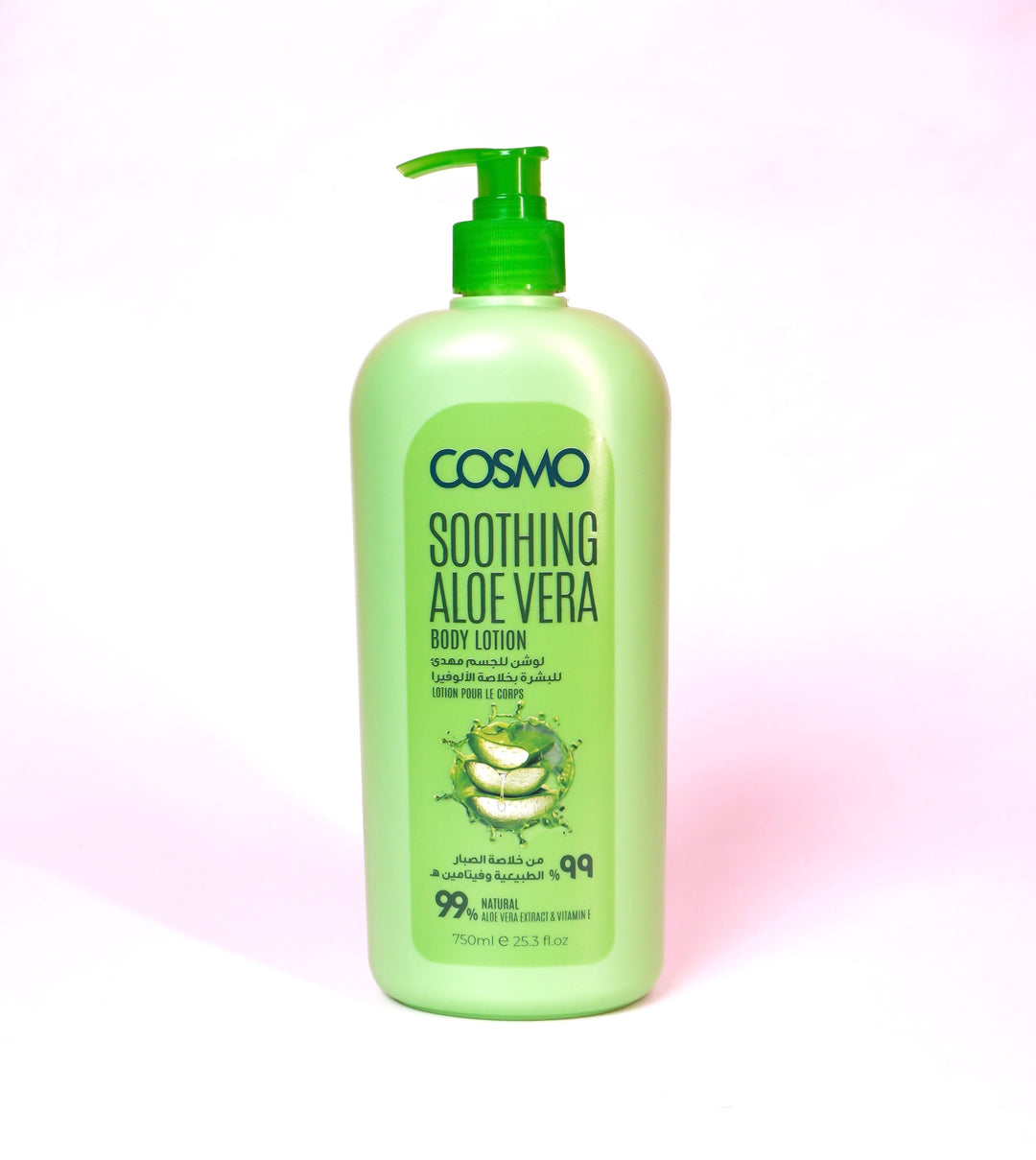 COSMO Soothing Aloe Vera Body Lotion 99% Natural - 750ml | كوزمو لوشن للجسم بالالوفيرا - 750 مل