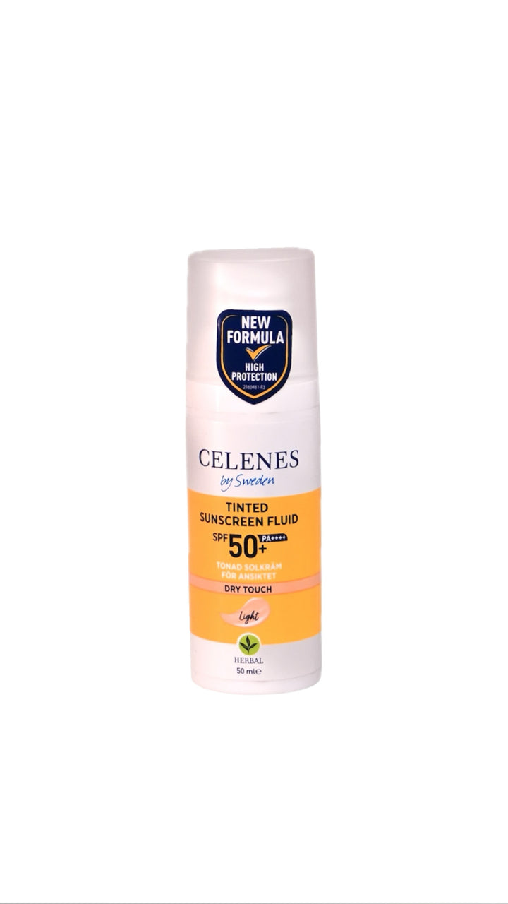 Celenes by Sweden Tinted Sunscreen Fluid Spf50 Dry Touch - 50ml | سيلينس واقي شمسي سائل مع لون spf50 - 50 مل