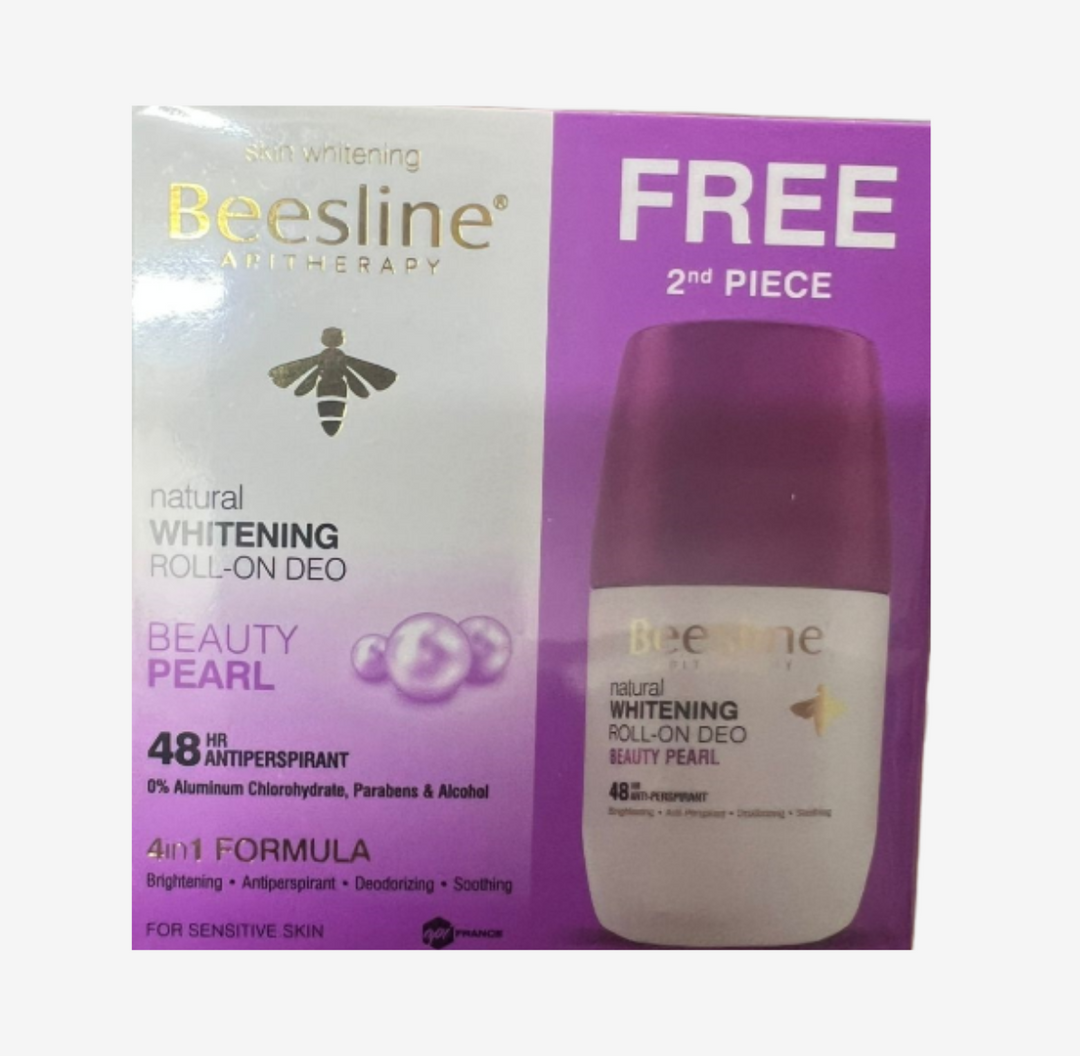 Beesline Whitening Deo Roll On - Beauty Pearl 1+1 Free Offer | بيزلين مزيل تعرف رول اون - 1+1 قطعة