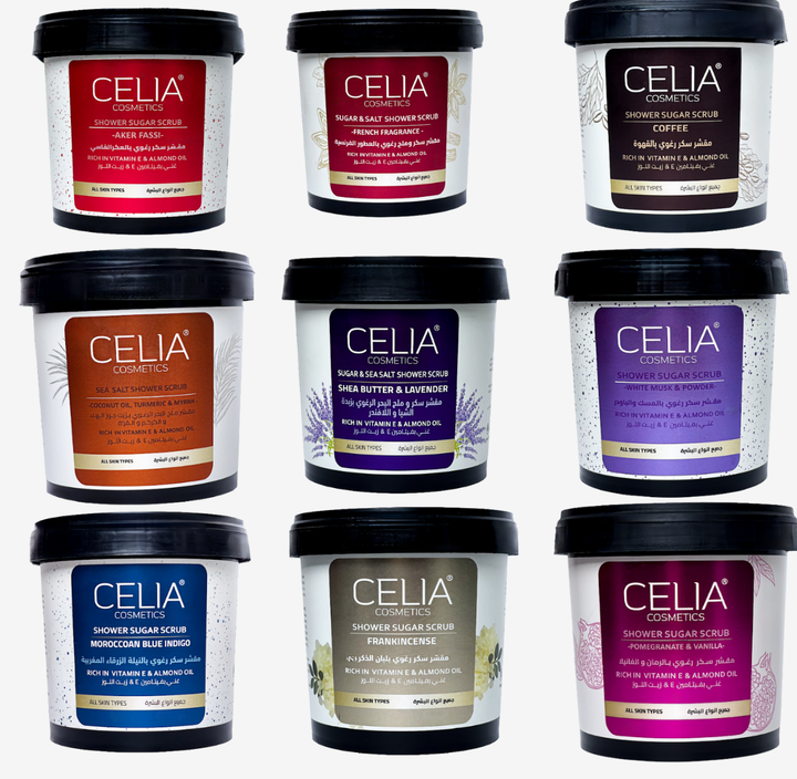 CELIA foaming sugar scrub with Moroccan indigo - 600g | سيليا مقشر السكر الرغوي للجسم - 600 غرام