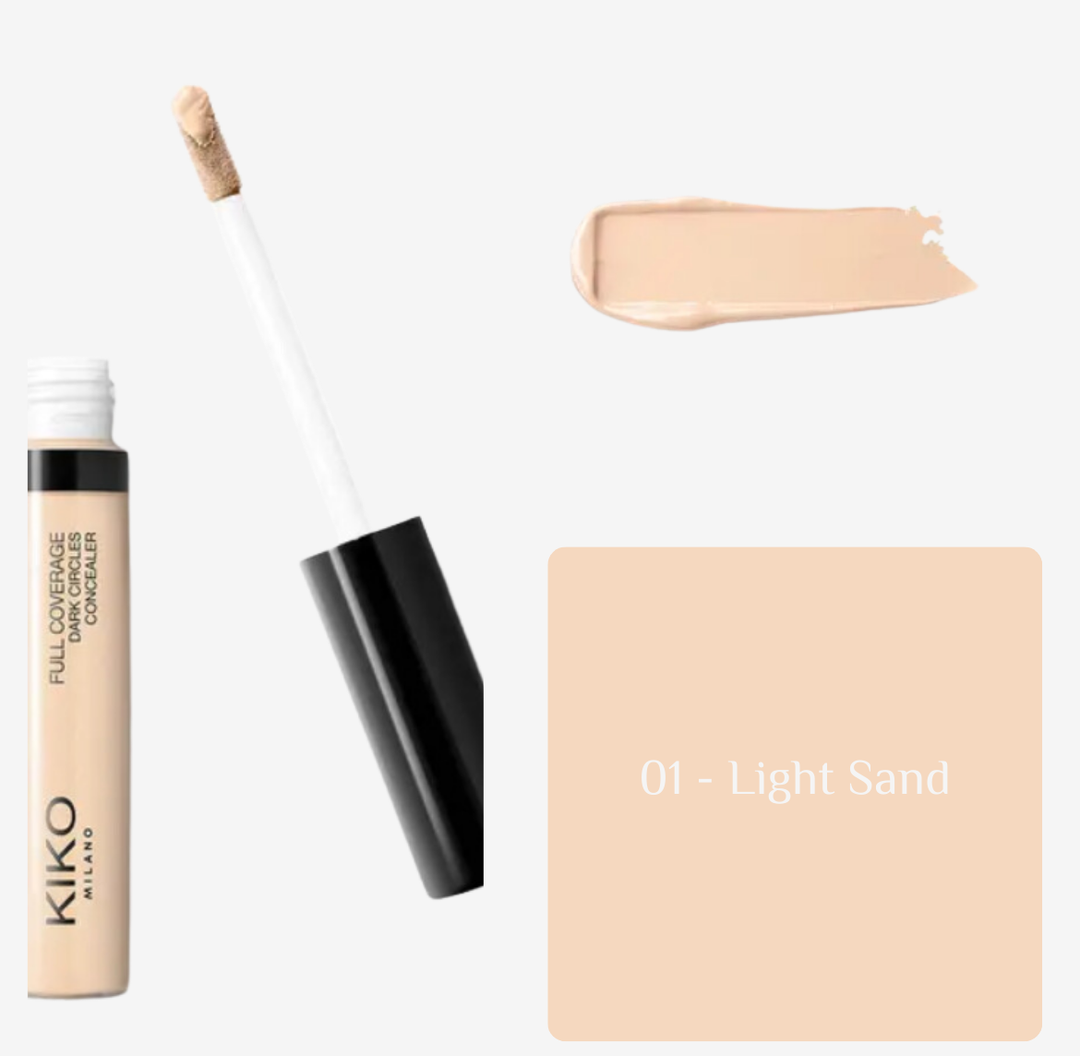 KIKO Full Coverage Dark Circles Concealer - 8ml | كيكو كونسيلر بتغطية عالية لاخفاء الهالات السوداء - 8 مل